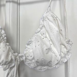 NWOT White Lace Bikini Top